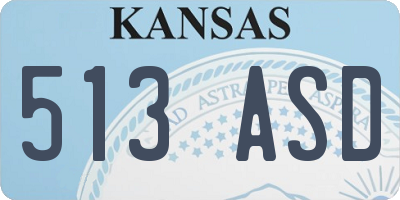 KS license plate 513ASD