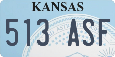 KS license plate 513ASF