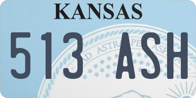 KS license plate 513ASH