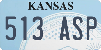 KS license plate 513ASP
