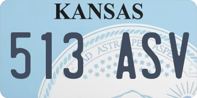 KS license plate 513ASV