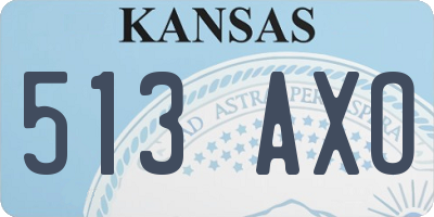 KS license plate 513AXO