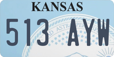 KS license plate 513AYW