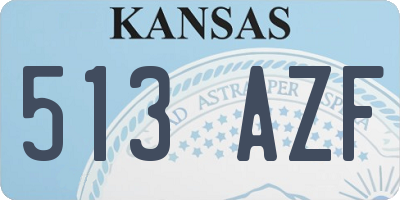 KS license plate 513AZF