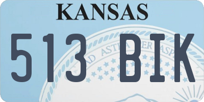 KS license plate 513BIK