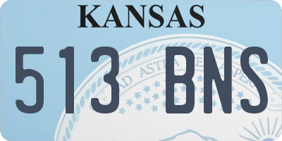 KS license plate 513BNS