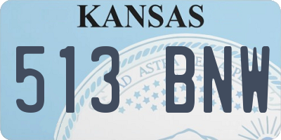 KS license plate 513BNW
