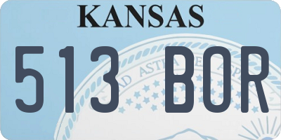 KS license plate 513BOR