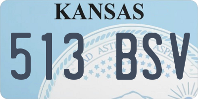 KS license plate 513BSV