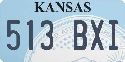 KS license plate 513BXI