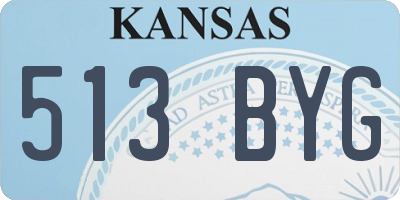 KS license plate 513BYG