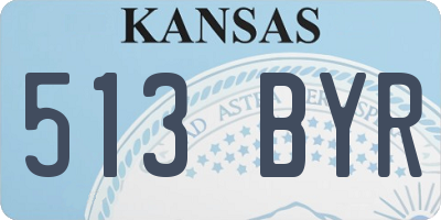 KS license plate 513BYR