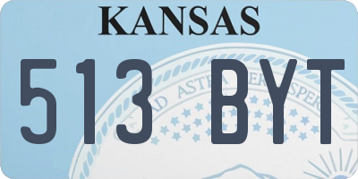 KS license plate 513BYT