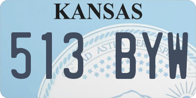 KS license plate 513BYW