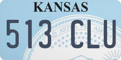 KS license plate 513CLU