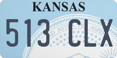 KS license plate 513CLX