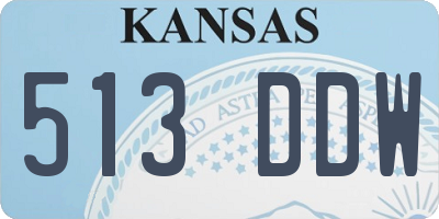 KS license plate 513DDW
