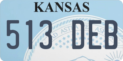KS license plate 513DEB