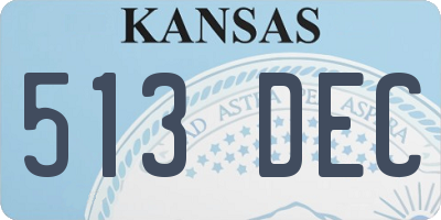 KS license plate 513DEC