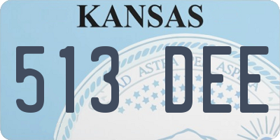 KS license plate 513DEE