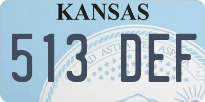 KS license plate 513DEF