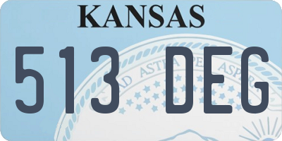 KS license plate 513DEG