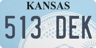 KS license plate 513DEK