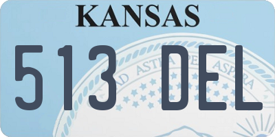 KS license plate 513DEL