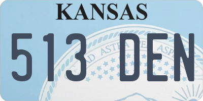 KS license plate 513DEN