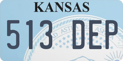 KS license plate 513DEP
