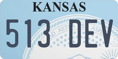 KS license plate 513DEV