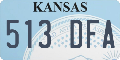 KS license plate 513DFA