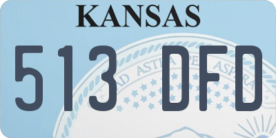 KS license plate 513DFD