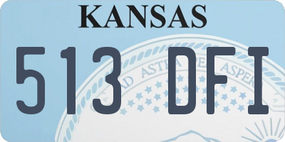 KS license plate 513DFI
