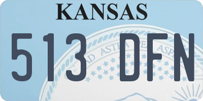 KS license plate 513DFN
