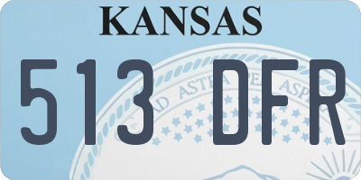 KS license plate 513DFR
