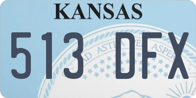 KS license plate 513DFX