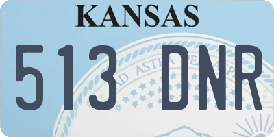 KS license plate 513DNR