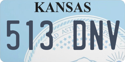 KS license plate 513DNV