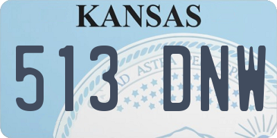 KS license plate 513DNW