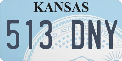 KS license plate 513DNY