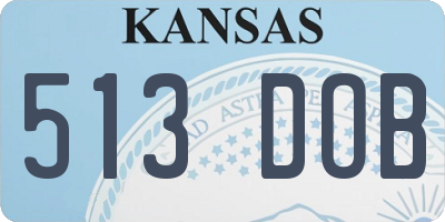 KS license plate 513DOB