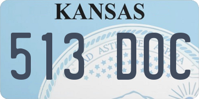 KS license plate 513DOC