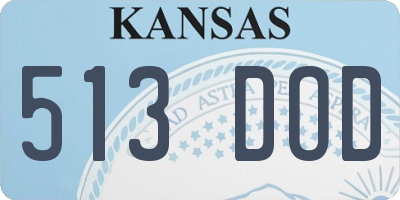 KS license plate 513DOD