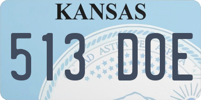 KS license plate 513DOE