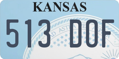 KS license plate 513DOF