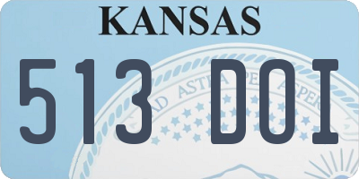 KS license plate 513DOI