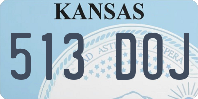 KS license plate 513DOJ