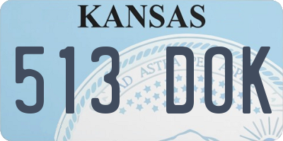 KS license plate 513DOK