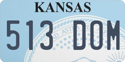 KS license plate 513DOM